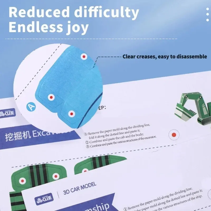 3D Paper Model Colorful Handmade 3D Children Toy Origami Paper Cuttings Diy Geometric Animal Fruits Figure Educationa Puzzle Toys Kids