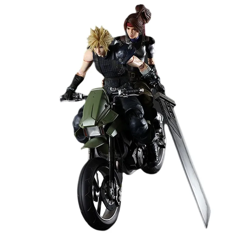 

SQUARE ENIX PLAY ARTS FINAL FANTASY VII REMAKE Cloud Strife Jessie Rasberry motorcycle Anime Figure Model Collecile Action Toys