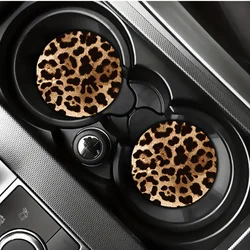 Leopard Print Soft Rubber Coaster Set - 2PCS (2pcs)
