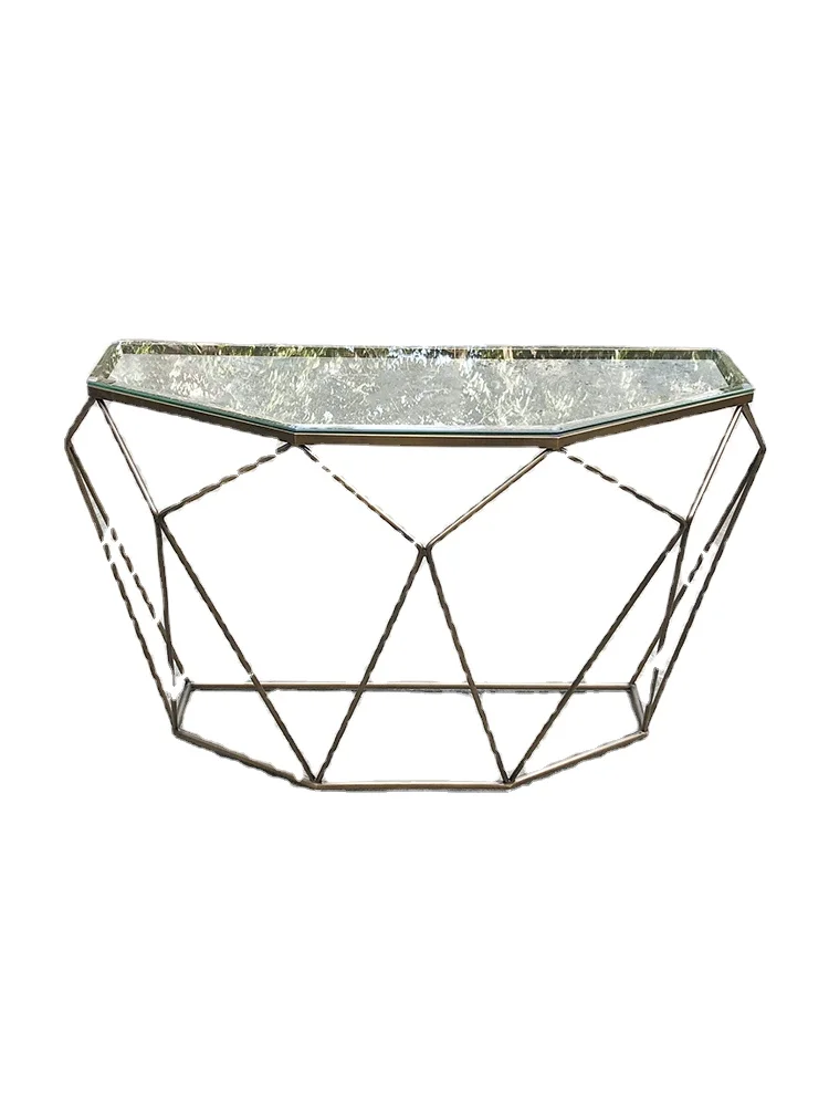 

Простые Изогнутые консольные столы PQF, консоль особой формы, металлическая линия, домашний боковой стол