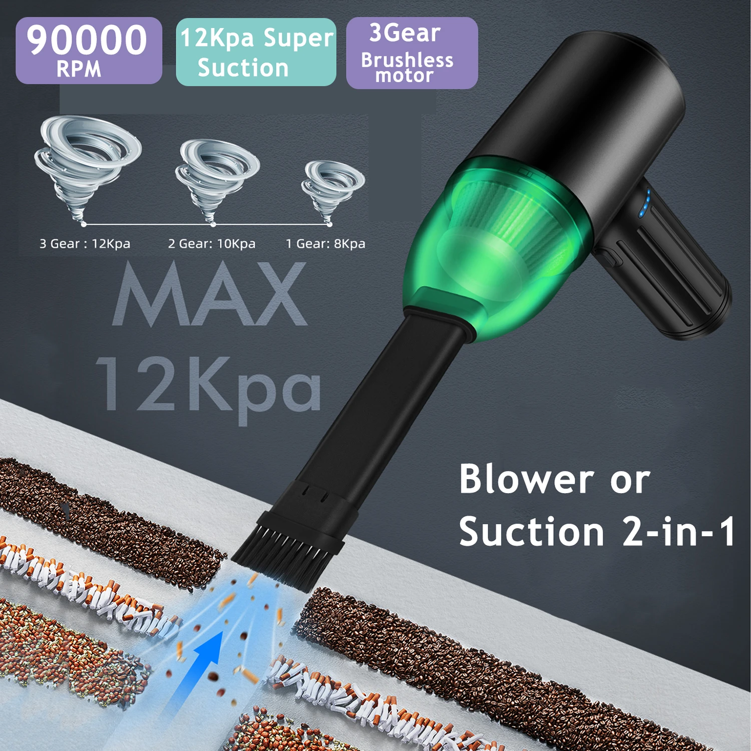 Reesibi Cordless Air Duster Electric Dust Blower for Computer PC Car