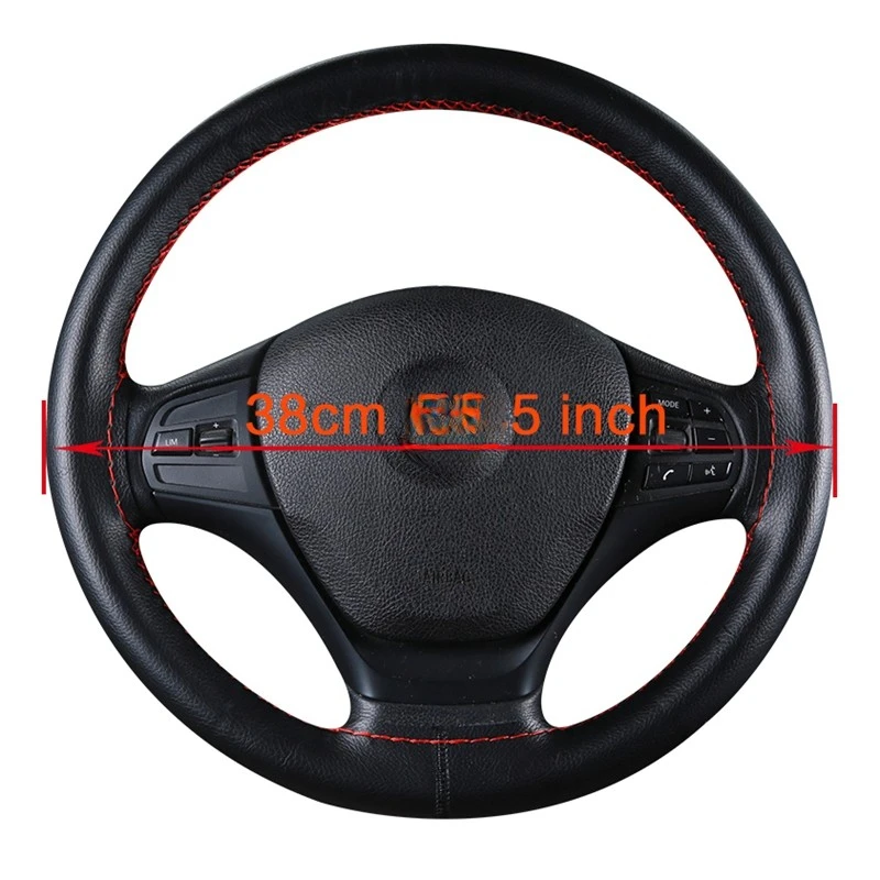DIY Soft Fiber Leather Steering Wheel Cover Universal braid Car steering-wheel Needles And Thread Interior accessories