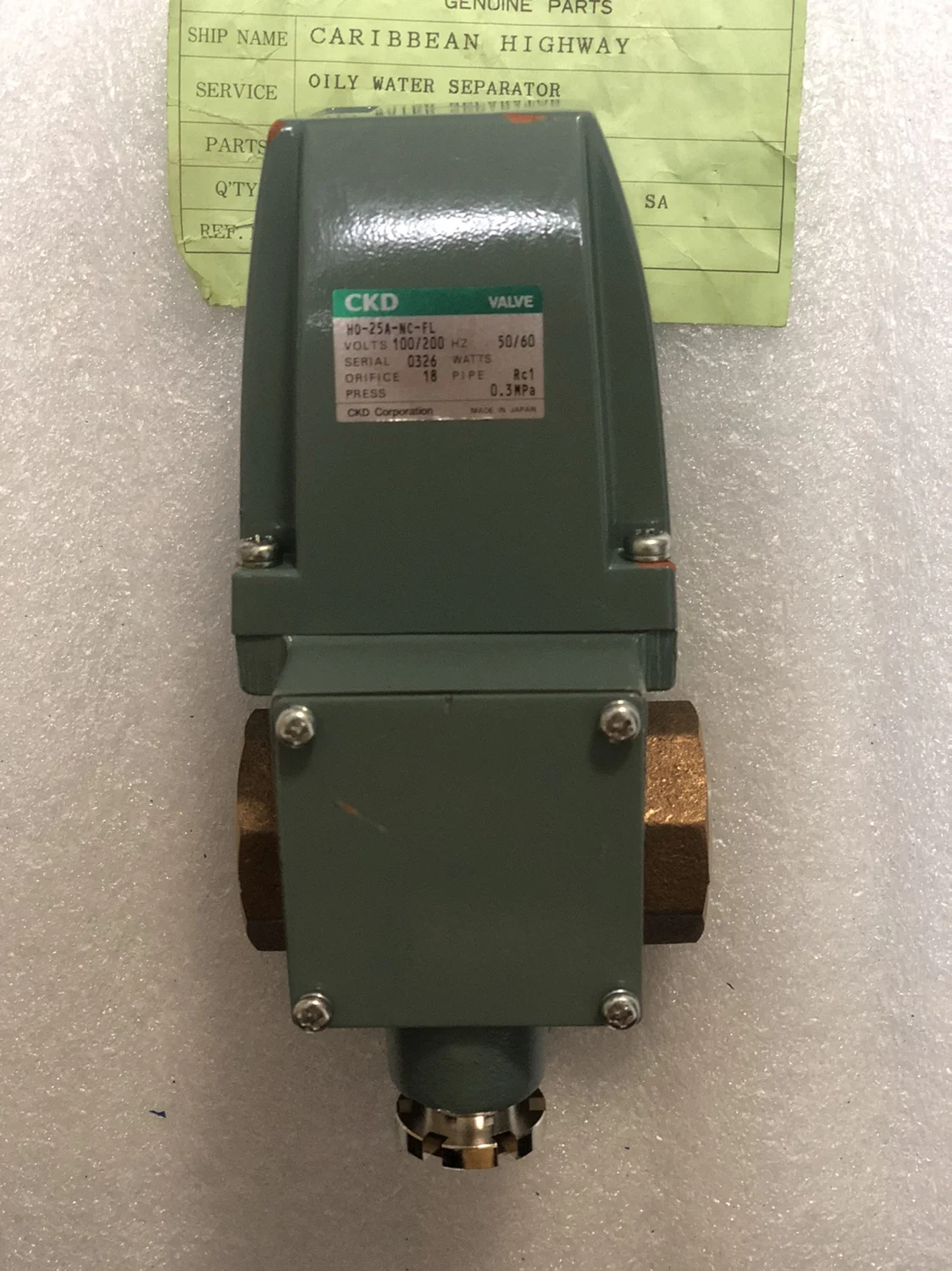 

HO-25A-NC-FL, solenoid valve