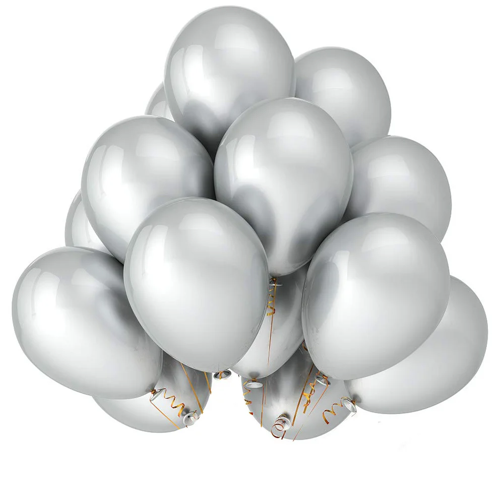 30 sztuk balony lateksowe 5/12 Cal czarny biały balon złoty metalik chrom srebrny metalowe balon ślub rocznica urodziny Party