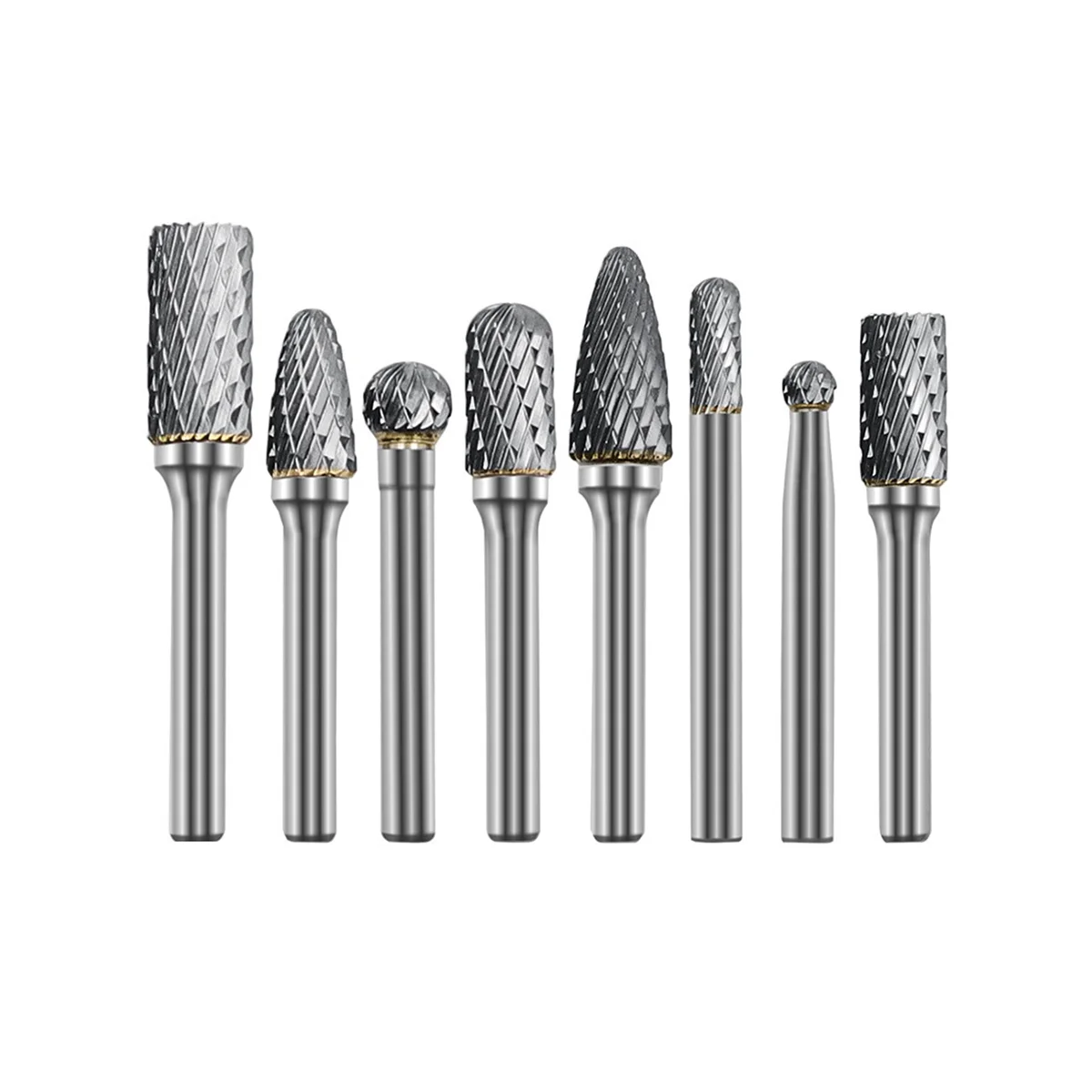 

8Pcs Carbide Burr Set 1/4 Inch Diameter Double Cut Grinding Polishing Carving Tool for Die Grinder Kits