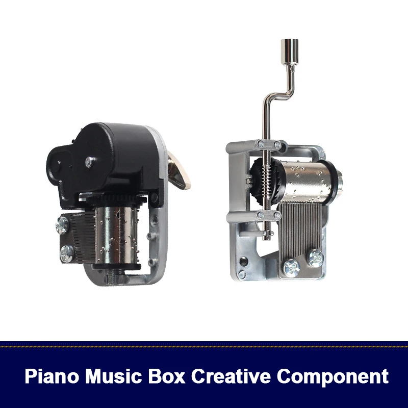 Mini Hand Cranking Music Movement Five Songs Choice DIY Music Box Home Decorative Collectibles Mechanical Hand Crank Box