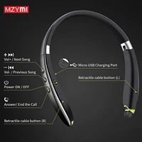 MZYMI SX-990 Wireless Bluetooth Headset Neckband Foldable Headphones Retractable Earbuds Noise Cancelling Hifi Stereo Earphones - Image 5