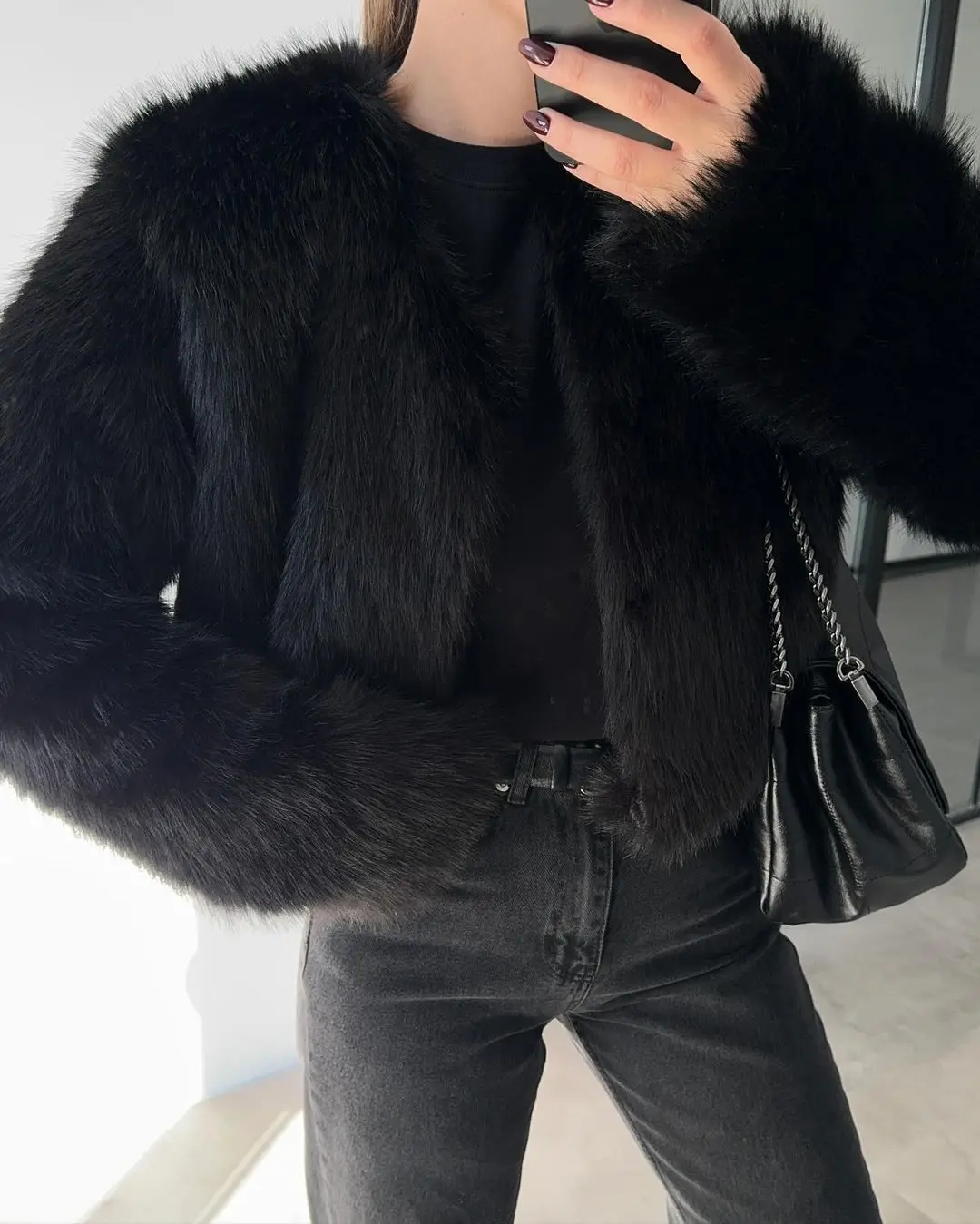 Suéter de lujo de gran tamaño para mujer, ropa de calle holgada de manga larga y cintura alta, chaquetas de invierno para mujer, nuevo