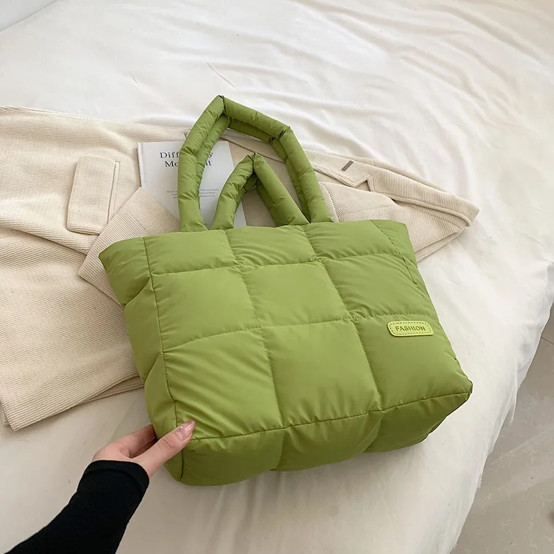 Green Design Puff Bag For Women 2023 Winter Space Cotton