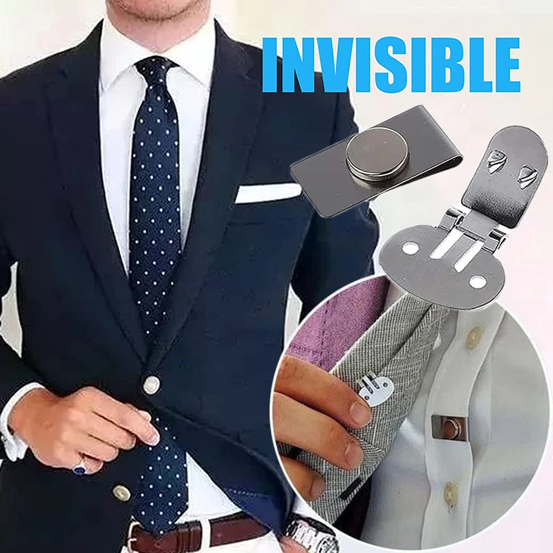 Invisible Tie Clip Magnetic Automatic Fixing Buckle Anti-wrinkle Anti-swing  Tie Holder Clips For Men Necktie Collar Hidden Clasp - AliExpress