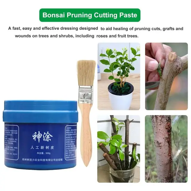 500 G Fa Seb Tömítés Bonsai Vágott Paszta Oltó Metszés Tömítőfa Sebgyógyító Kefefa Javító Szerszámokkal - Image 4