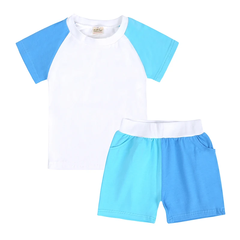 Kids Tales Tracksuits for Children Baby Infant Boy Girls Clothing Sets Contrast Color Shorts for Girls Teens Loungewear Set 2pcs