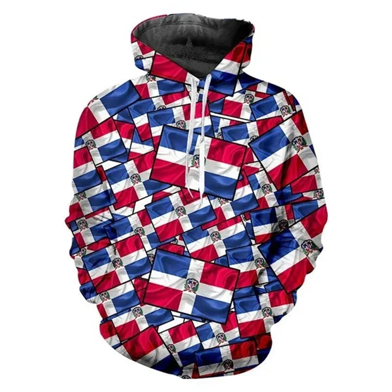Dominican Republic Flag 3D Printed Graphic Hoodies Men's Women's Chilren Streetwear Sweatshirt Breathable Comfortable Hooded Top 2