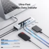 PULWTOP Powered USB C Hub,USB C Powered Hub with USB A/C 3.2 , 100W PD-in, 2 x 24/45W USB-C PD Charging Data Hub for PC Laptops 3
