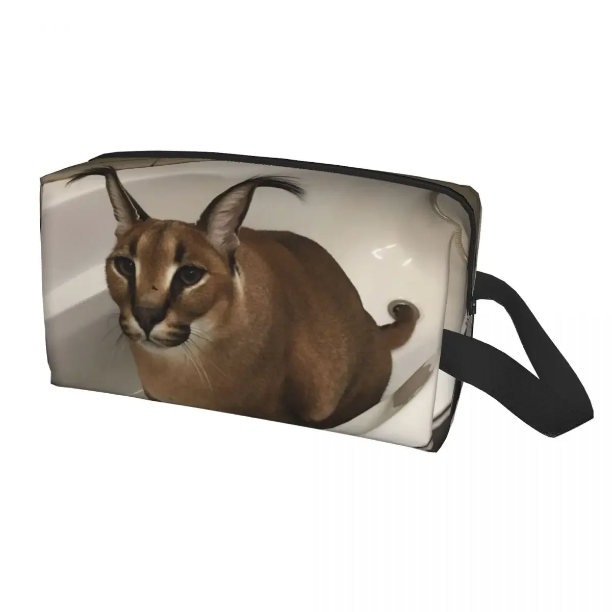 

Custom Floppa Cute Meme Toiletry Bag Women Funny Caracal Cat Makeup Cosmetic Organizer Ladies Beauty Storage Dopp Kit Box