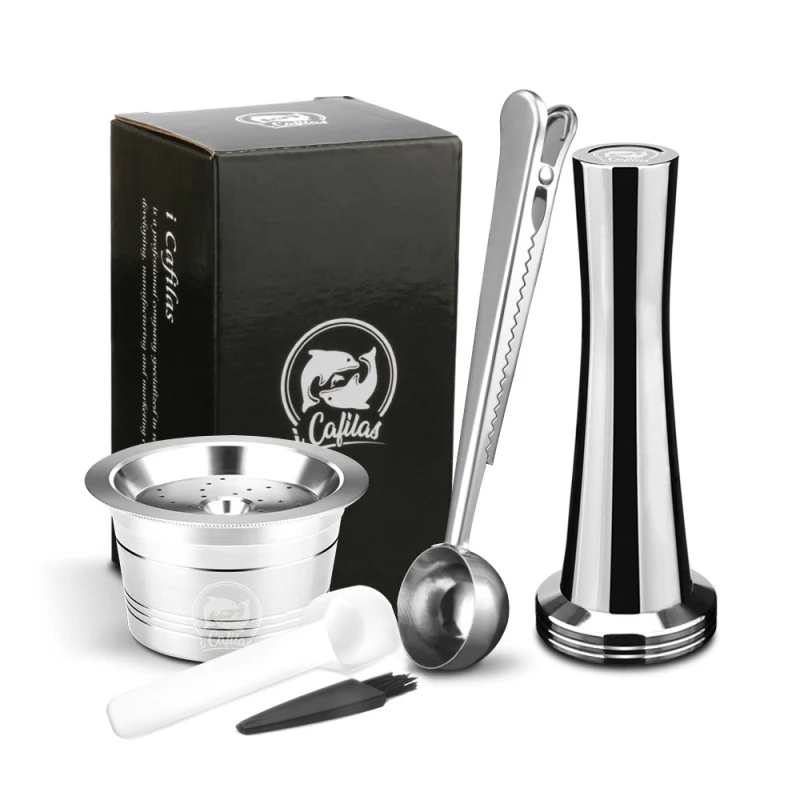 

Многоразовые капсулы icafilas для кофе Nescafe Dolce Gusto, фильтры для кофейных капсул из нержавеющей стали с измельчителем, капсулы Crema в подарок