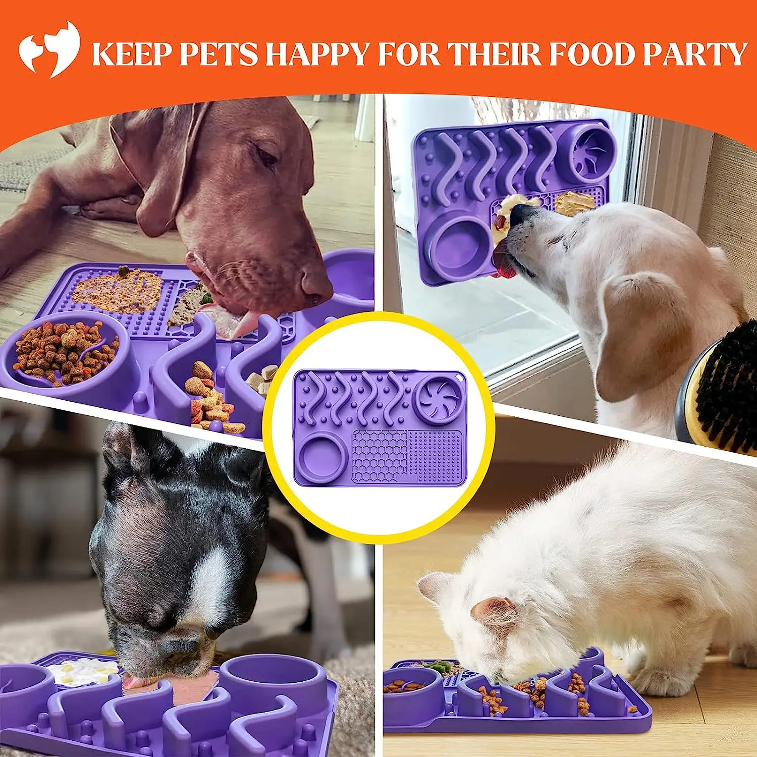 Pet Dog Slow Feeder Pad Silicone Dog Cat Licking Mats Lick Pad for Puppy  Kitten Tear Resistant Food Dispenser Pet Tableware - AliExpress