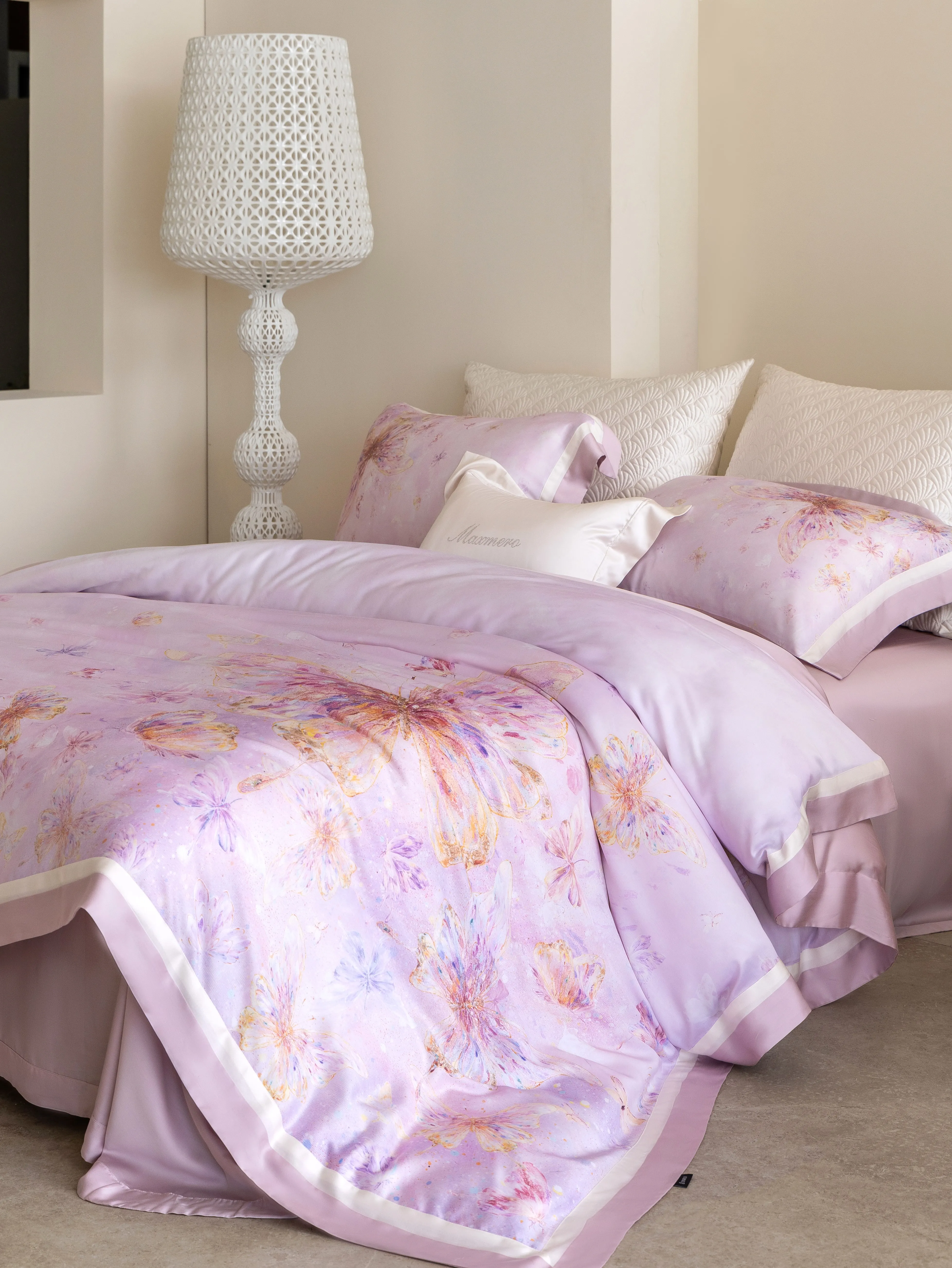 100% Australian Cotton Pink Butterfly Floral Bedding Set Luxury Silky Soft Duvet Cover 4Pcs Bedding Linens King Queen Full Size 3