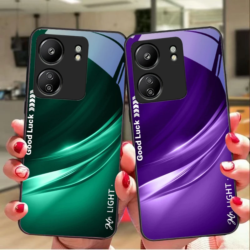 Gradient Soft Green Black Tempered Glass Phone Case