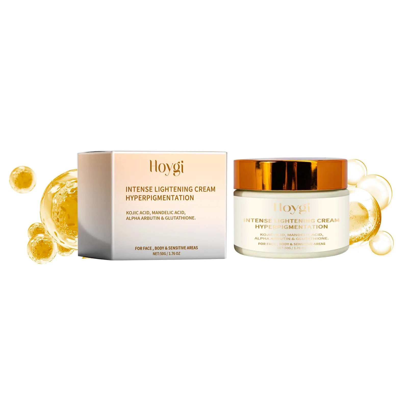 Hoygi Intense Lightening Cream - Hydrating Firming Radiance for Face Body  Sensitive Areas