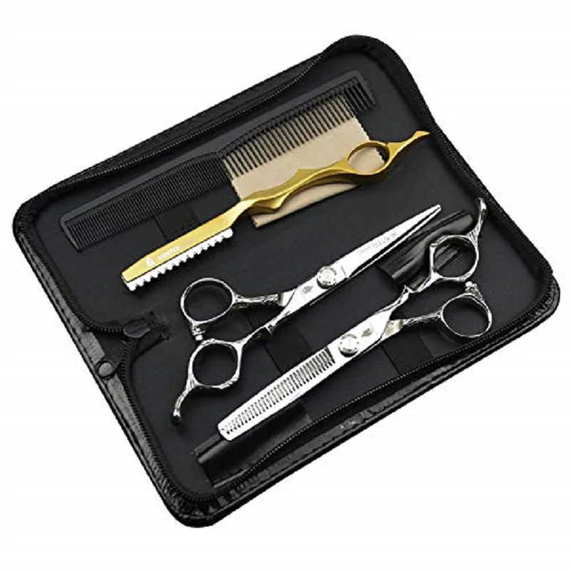 

6" HT9141 Stainless Steel Hair Shears Barber Scissors Kit Thinning For Hairdresser Trimmer Clipper Beauty Haircut Salons Tools
