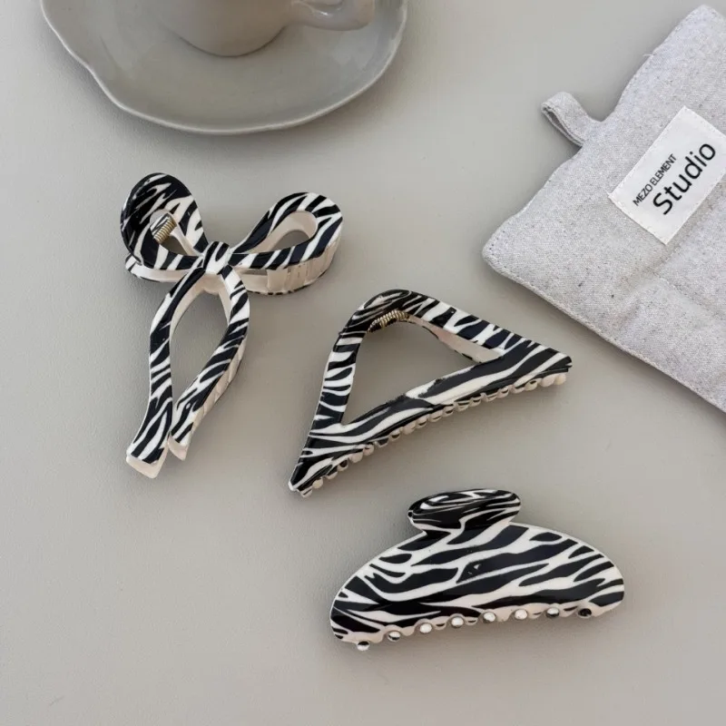 Südkorea neue Zebra muster große Hai Clip Rückseite des Kopfes Haar Grab Clip einfache Mode Haar greifen Haar Accessoires Mädchen