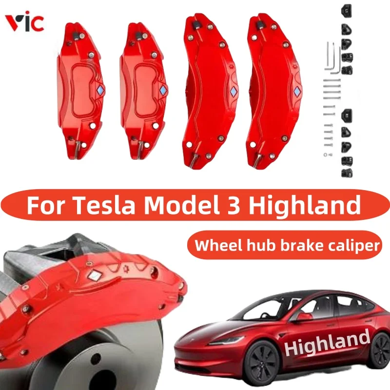 

4Pcs Brake Caliper Cover Fit For Tesla model 3 Highland，19/20 Inch Wheel Hub Car Modification Aluminum Alloy Accessories