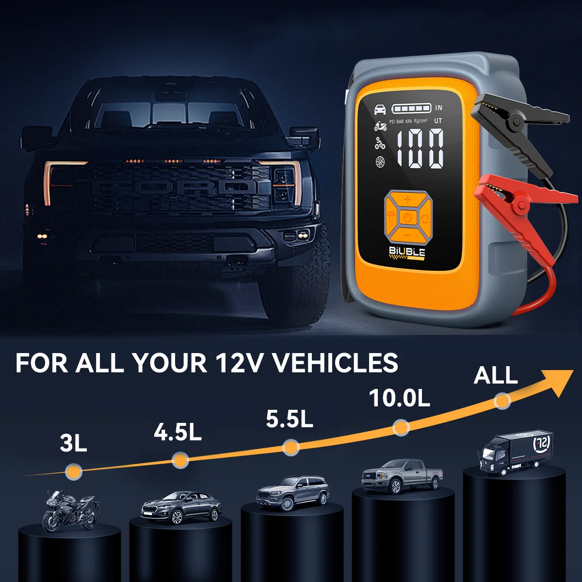 Car Jump Starter Starting Device 1000A Jumpstarter Auto Buster Emergency Booster 12V Car Jump Start Power Bank 10000mAh