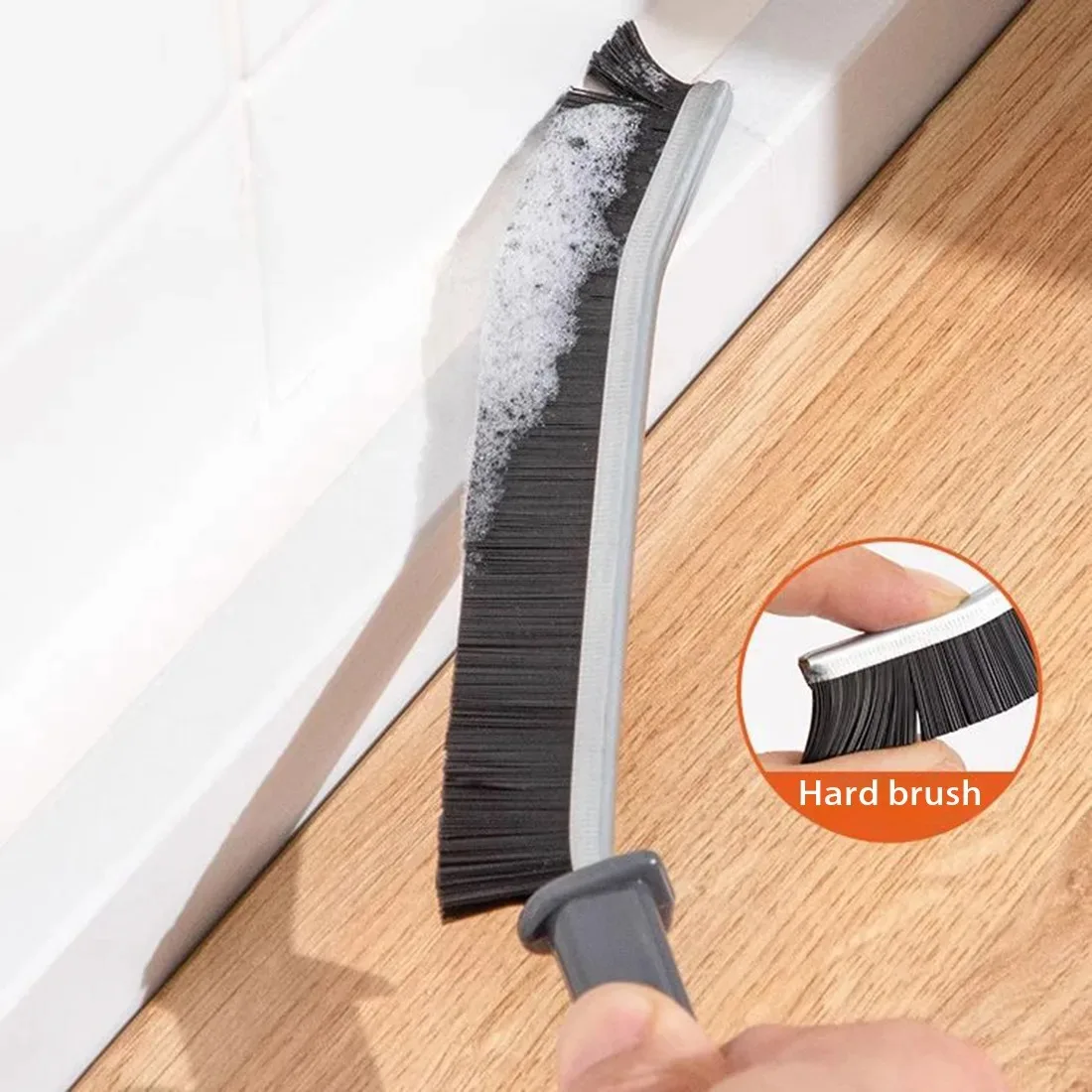 

Household Gap Cleaning Brush Durable Grout Hard Bristle Long Handle Cleaner Brush For Tile Joints Dead Angle Shower Floor Lines