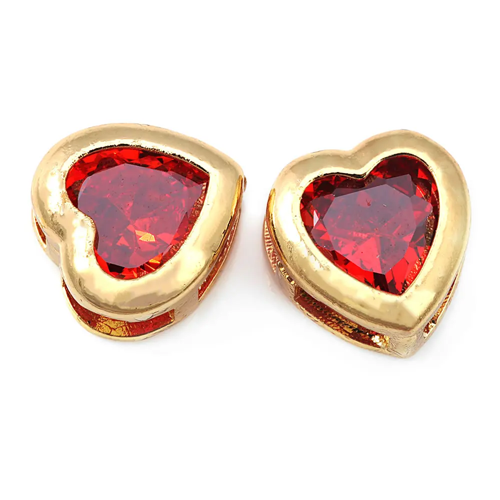 Pulsera de Abalorios de Brass de Oro 18K con Encantos de Corazón de Zirconia - details 13