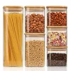 Rectangle Clear Storage Jars with Bamboo Lids For Sugar Coffee  Pantry Organizer Container for Pasta Tea Candy Nuts 1