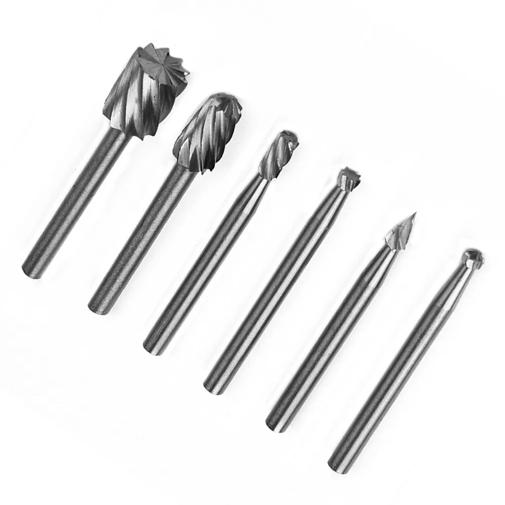 

6PCS HSS Rotary Multi-Tool Burr Routing Router Bit Mill Cutter Attachment Compatible High Speed Steel Rotary Burr For Dremel