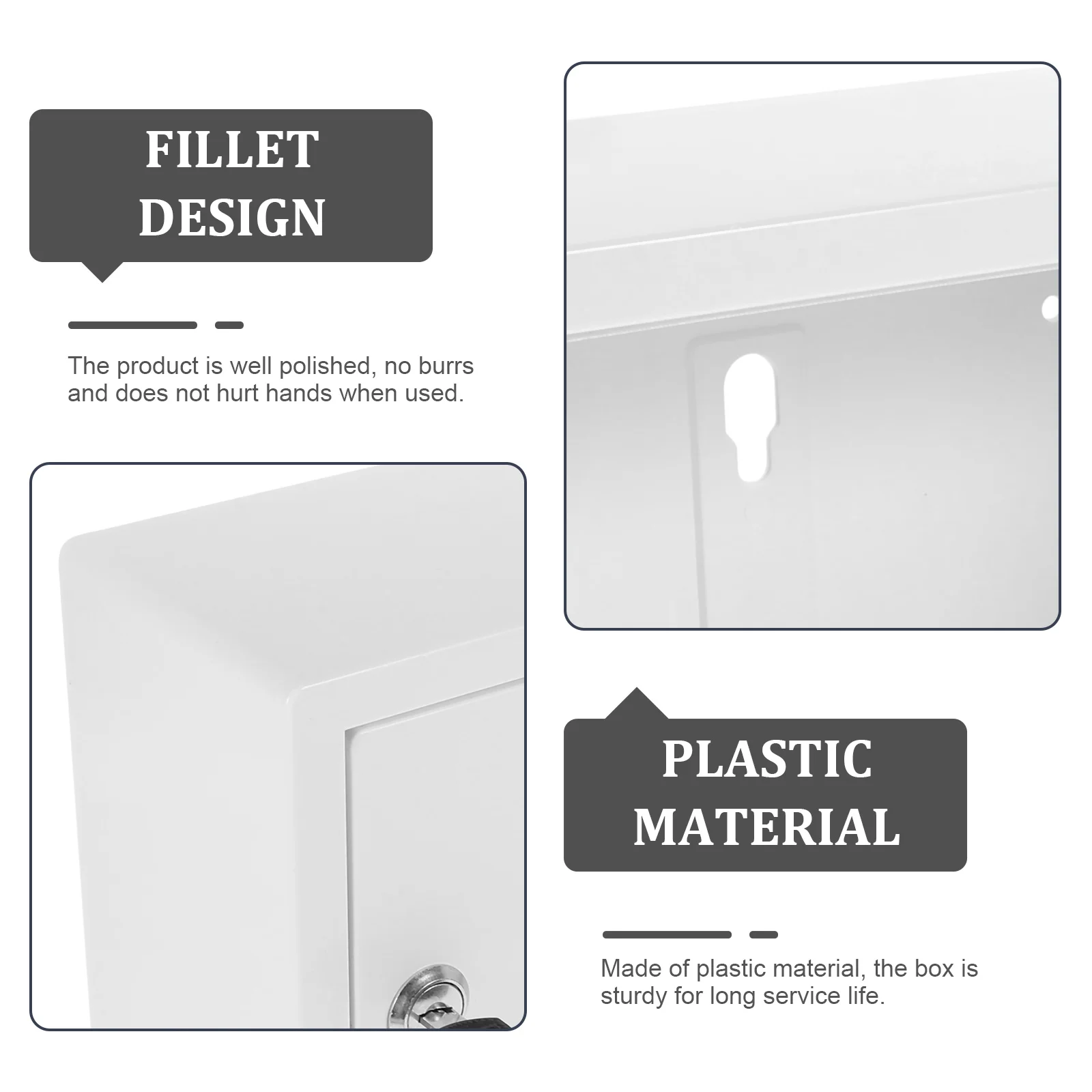 White Durable Mailbox With Lock Wall Mount Boxes Outside Secure Storage Large Size Space Saving Mailboxes Letter Container