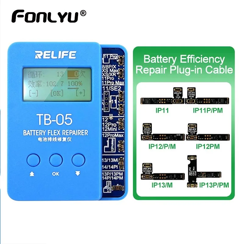 Relife Tb-05 Programmatore Di Riparazione Della Batteria Per Iphone Xs 11 12 13 14 Pro Max Batteria Flex Cable Cicli Dati Strumento Di Recupero