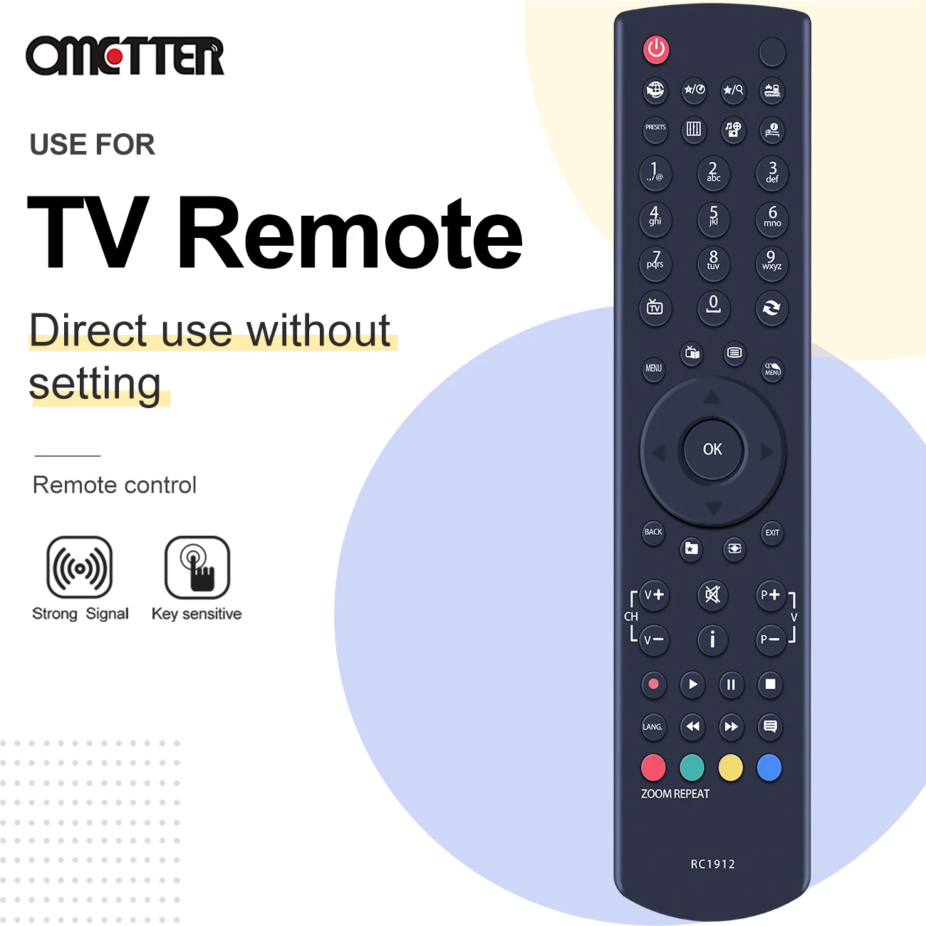 Nuovo Rc1912 Per Celcus Techwood Polaroid Vestel Telefunken Tv Telecomando 22167Fhddvd P48Led14 Dled32167Hd