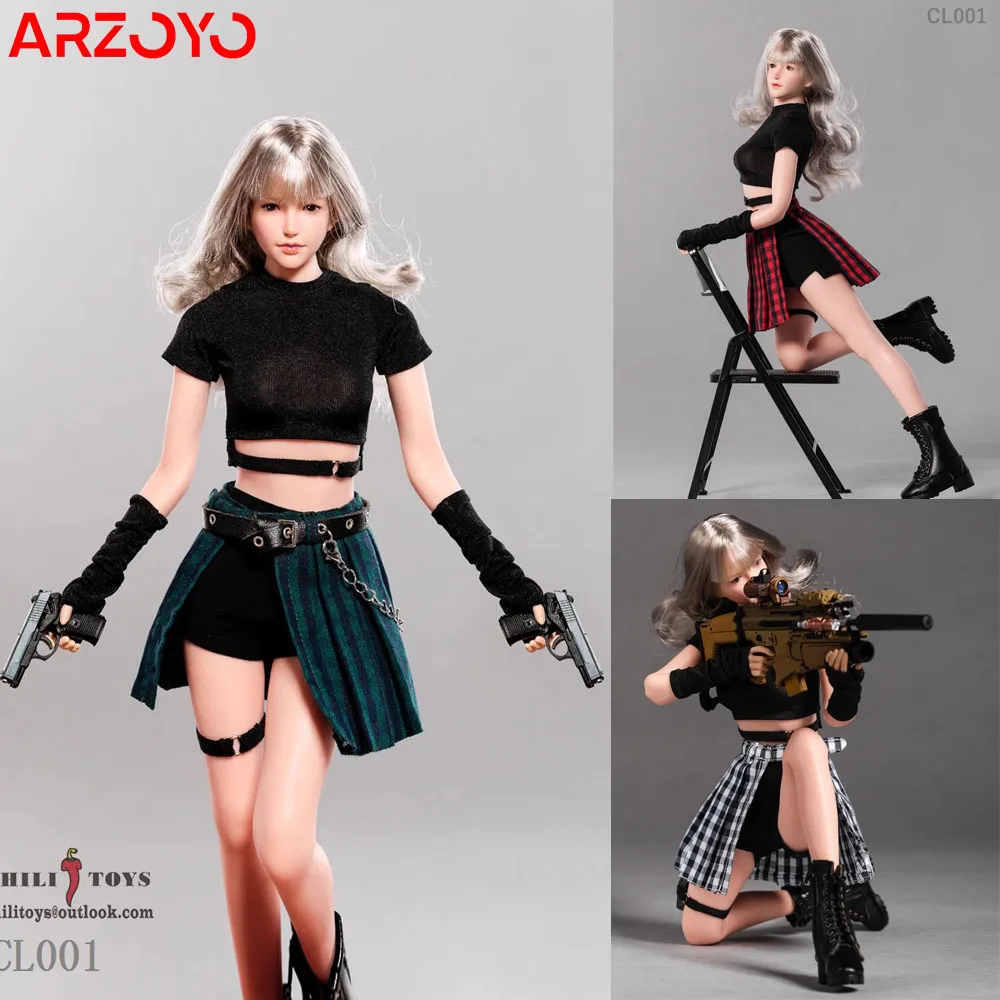 

Chili Toys Cl001 1/6 Scale Female Short Sleeve Top Pleated Skirt Set Clothes Model Fit 12 Inch Tbl Ph Soldier Action Figure Body