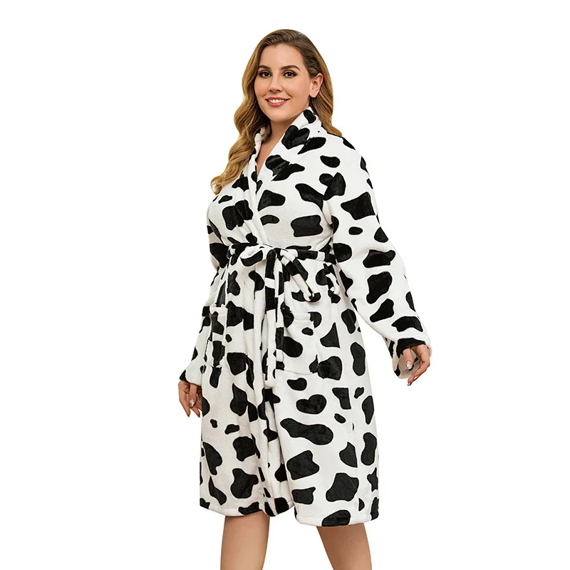 Women Casual Plus Size New Home Furnishings Women's Leopard Pattern Nightwear Long Comfortable Plus Size Women's Nightwear