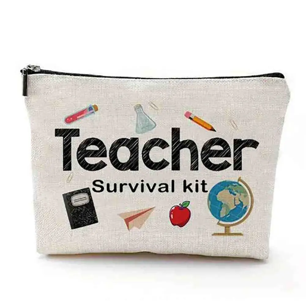 Teacher Survival Kit,Teacher Appreciation Gift, Graduation Gifts for Teachers, Waterproof Makeup Bag, High School makeup bags 3