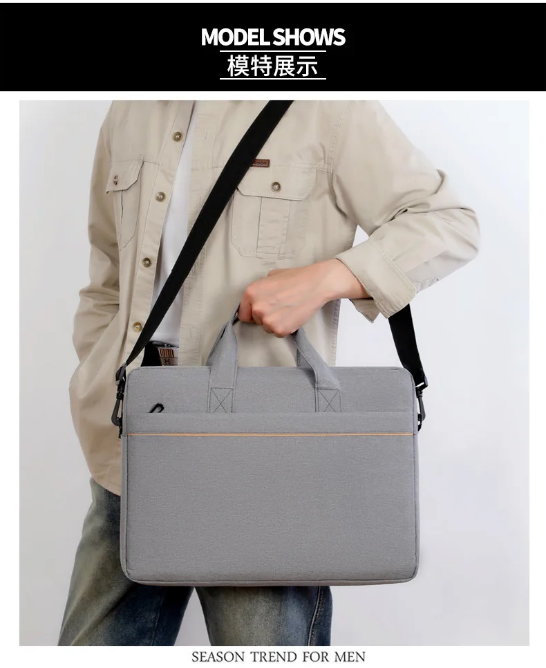 Men's 15-16 Inch Laptop Bag Large Capacity Business Briefcase Inner Bag Storage Single Shoulder Bag Oxford Cloth Shockproof