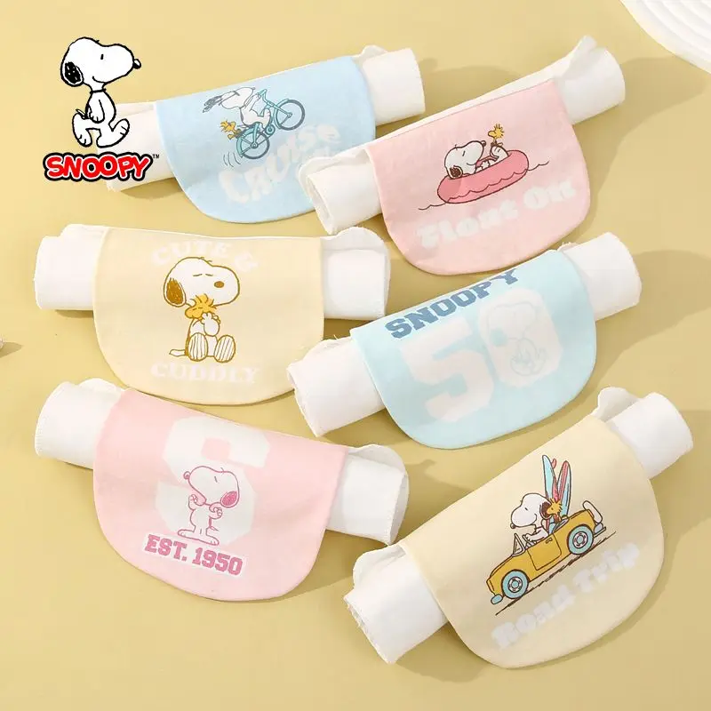 

Snoopy Baby Sweat-Absorbing Towels Children Bib Anime Cartoon Sweat Towels Four-Layer Cotton Bib Back Towels Baby Bib Gift