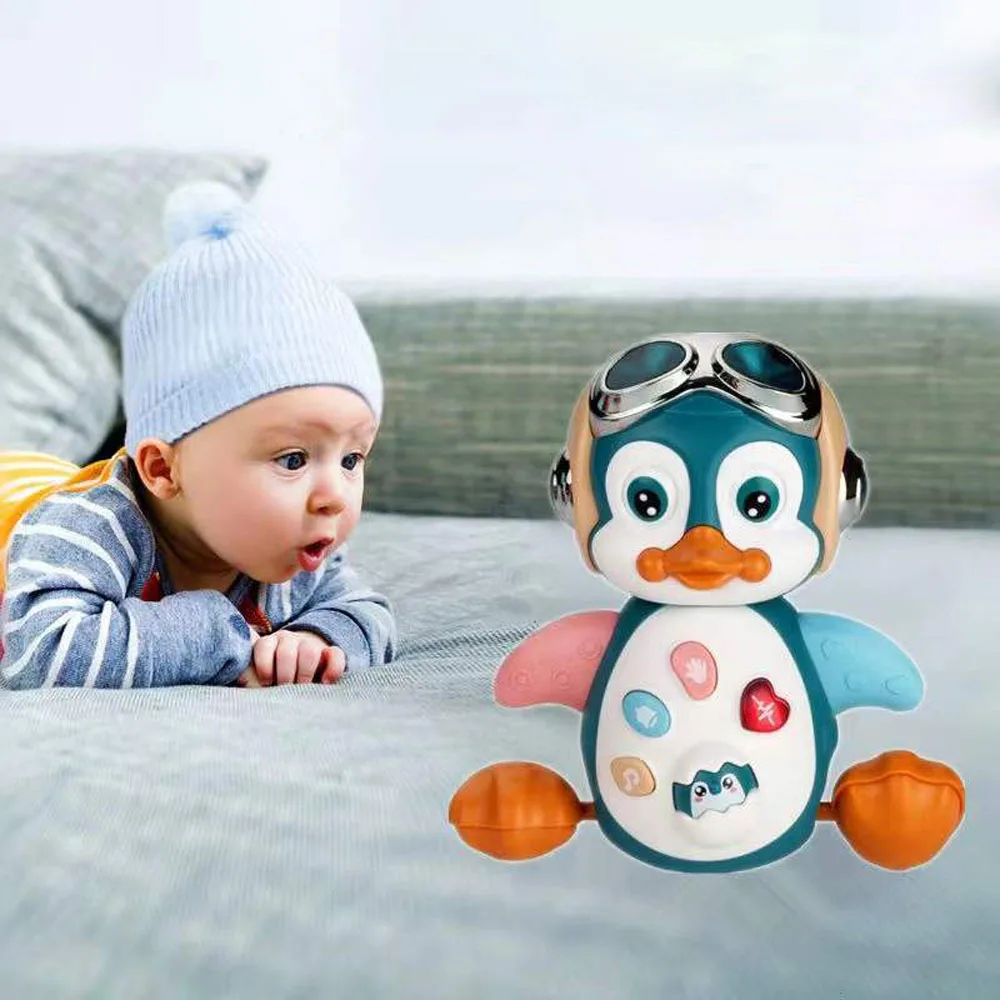 

Baby Electronic Crawling Penguin Toy Early EQ Education Music and Learning Walking Singing Flashing LED Lights For Kids Gifts