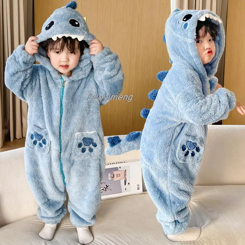 Mono de franela con capucha para niños y niñas, ropa de Navidad