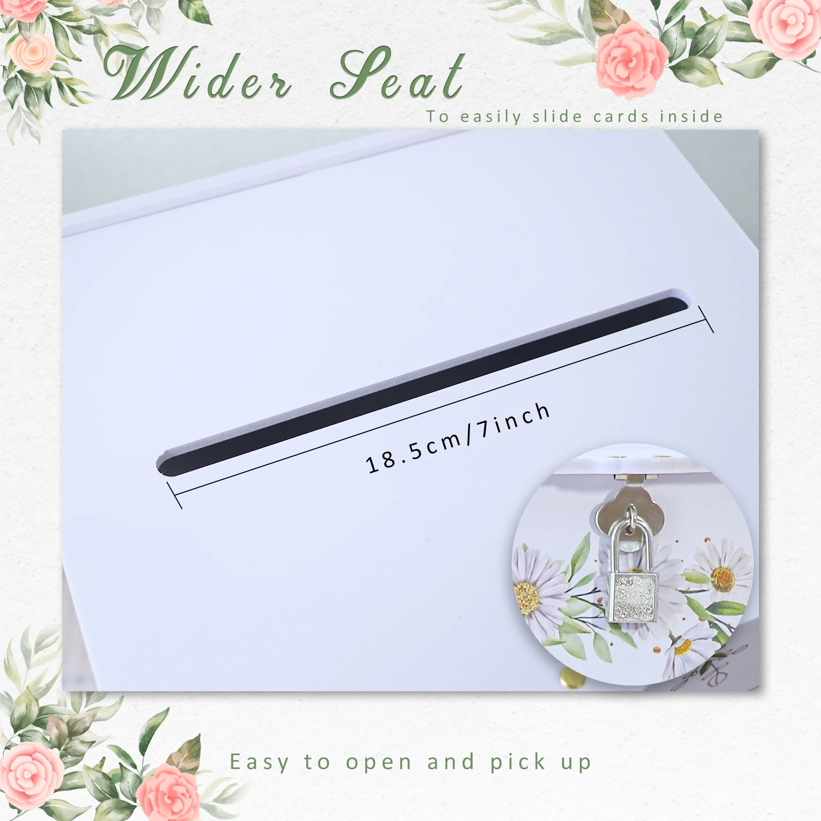 PVC Card Box Wedding Gift Box with Lock for Wedding Reception Daisy Envelope Money Card for Baby Shower Party Supply wooden gift card boxes wedding place cards flower bouquet card holders