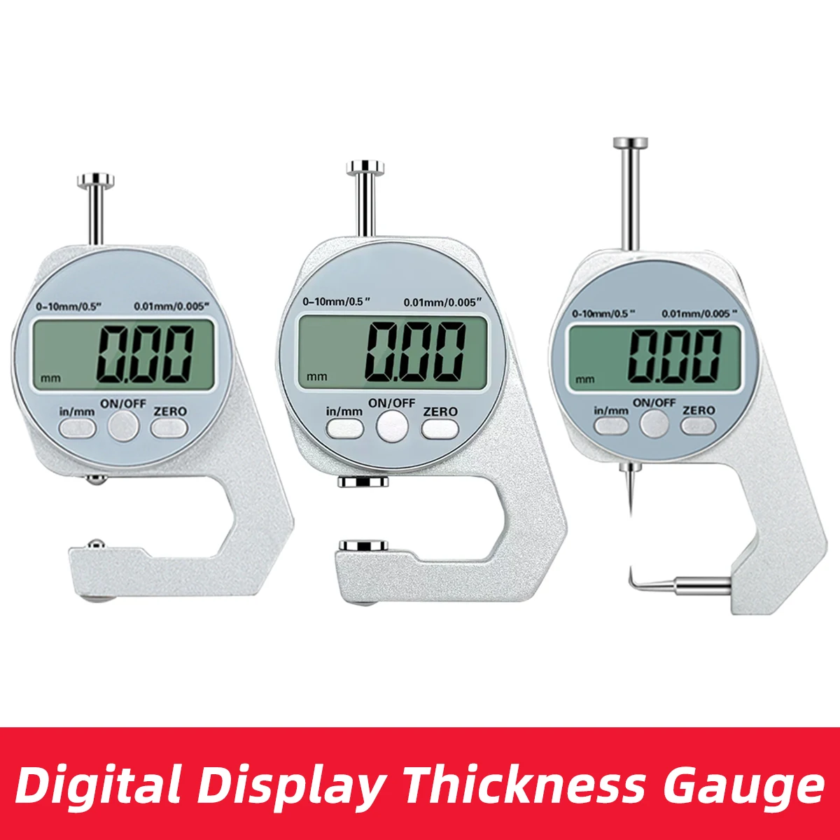 Digital Display Thickness Gauge Zinc Alloy Electronic LCD Micrometer Metric Imperial Wall Thickness Measurement Tools 0-10/20mm