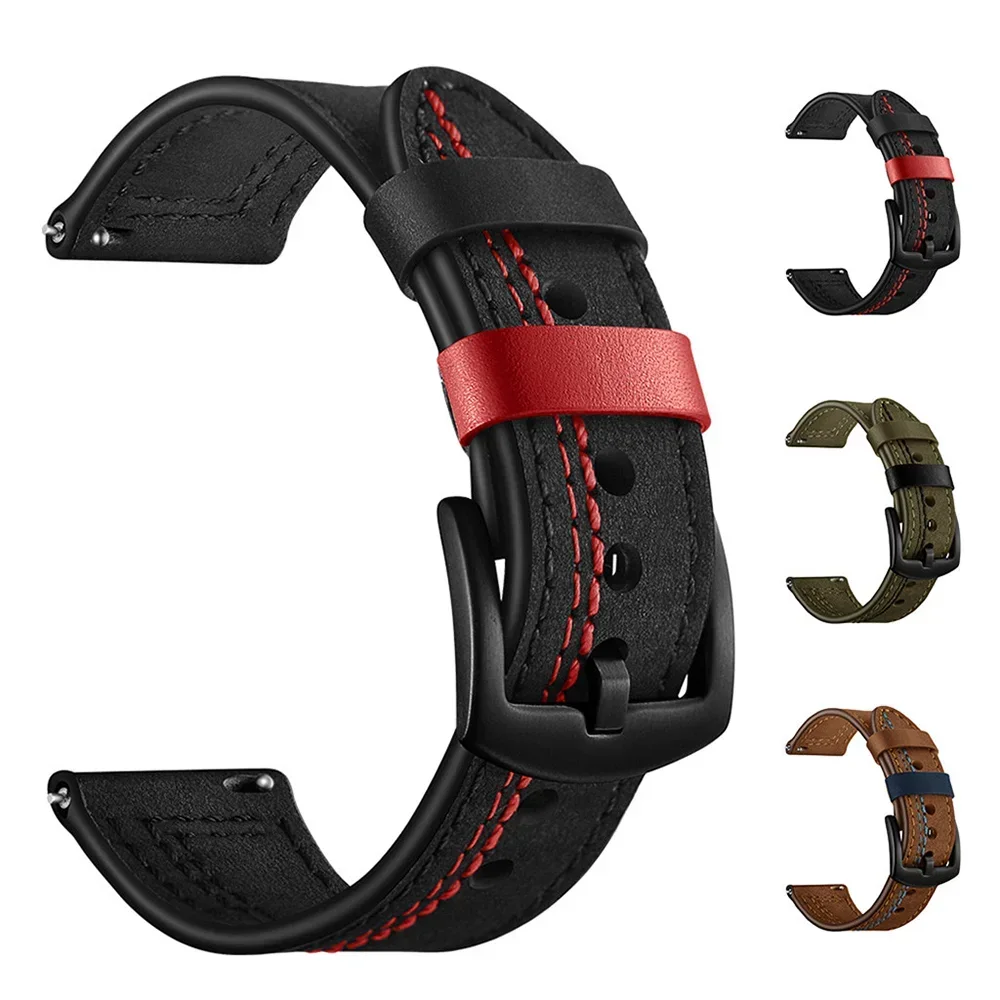 Premium Leather Loop Strap for Smartwatch - 22mm Replacement Wristband Bracelet Accessory