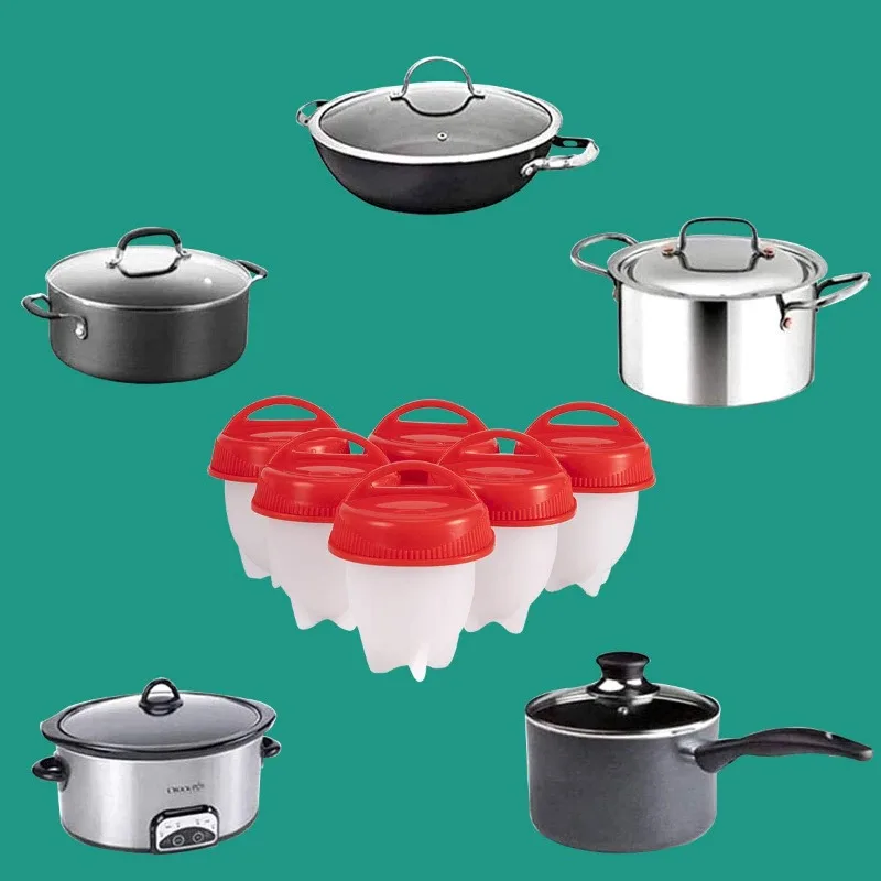 Silicone Egg Cooker, Boiled Egg Cooker without Shell, BPA Free Silicone Boiler Steamer, Non-stick Cups Fast Poacher.
