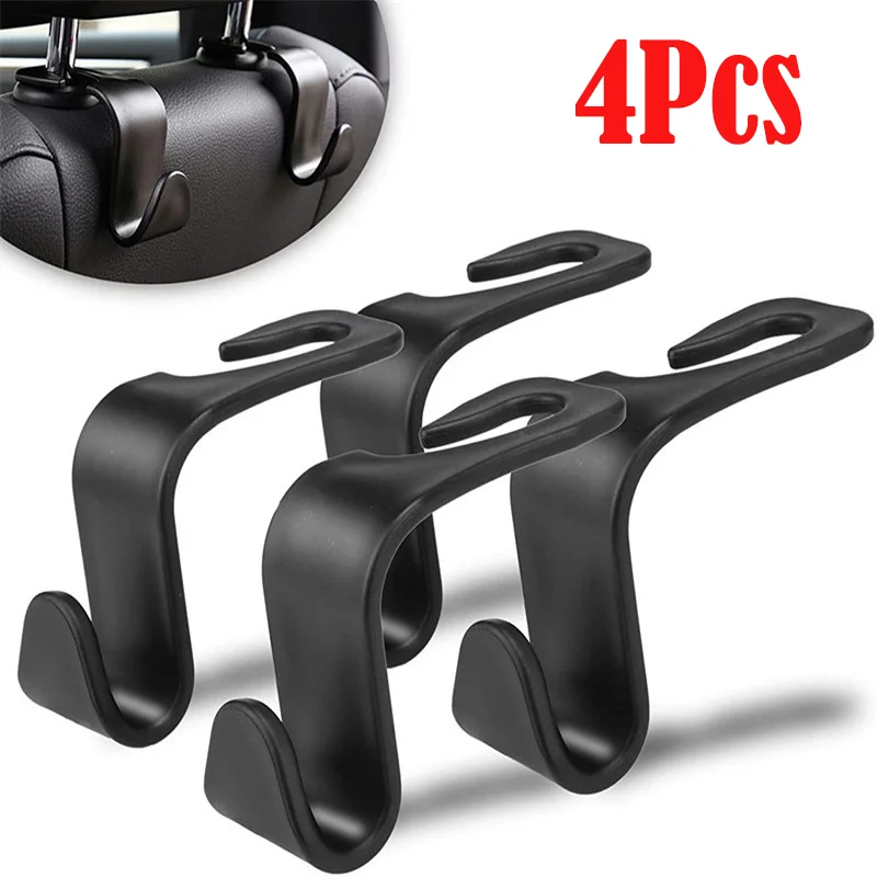 

4Pcs Car Rear Seat Hook Hidden Phone Holder Multifunctional Seat Back Creative Interior Storage Organizer Bracket Accessories