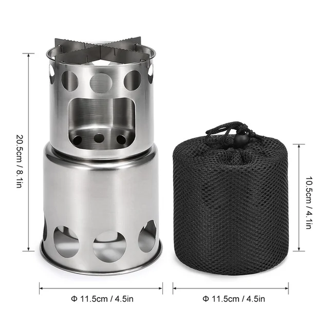 Hordozható Kültéri Fa Tűzhely Kemping Összecsukható Edények Égés Hátizsákhoz Túlélő Főzés Piknikvadászat - Image 5