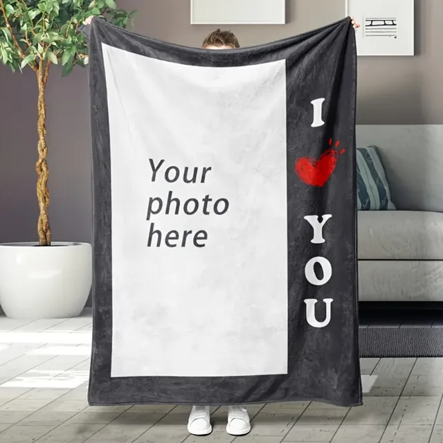 Couverture personnalisée avec Photo personnelle, 1 pièce, couverture de lit en flanelle, pour anniversaire, mariage, Couple, saint-valentin, cadeau de vacances 1