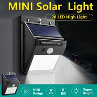 Applique murale solaire 20LED avec capteur de mouvement PIR, lumière extérieure étanche IP65, marche/arrêt automatique pour clôture de jardin, cour, porche, chemin 1